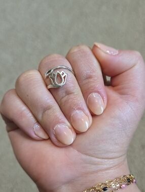 Sterling Silver Lotus Wrap Ring - Silver